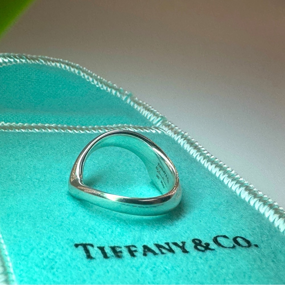 Tiffany & Co Wave Ring 925 Spain Size 4 Rare Sculptural Band Elsa Peretti - Picture 3 of 11